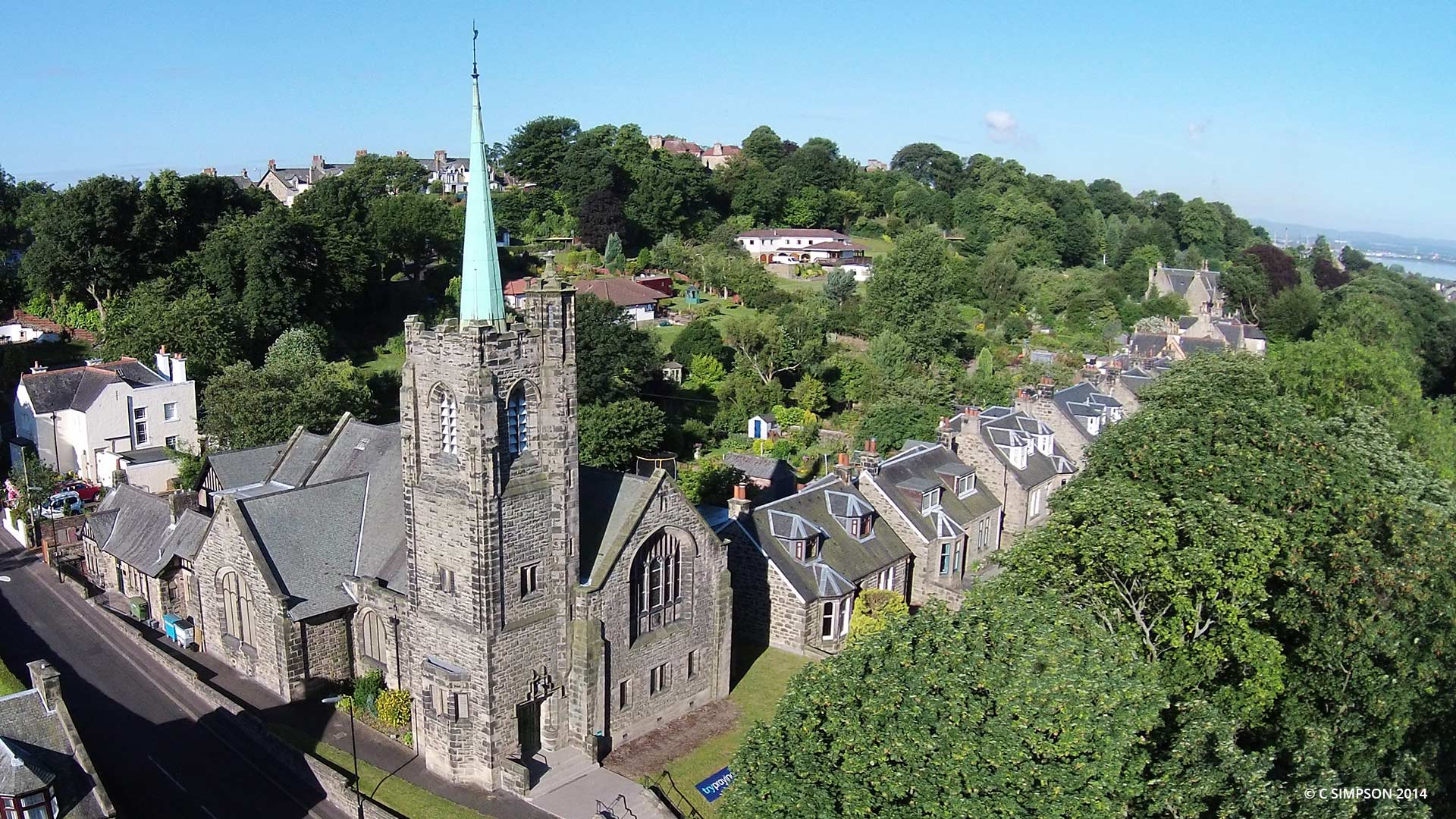 Aerial view of St Andrew's Church
